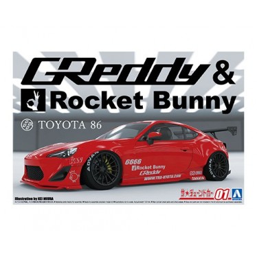 AOSHIMA 1/24 ZN6 TOYOTA 86 12 GREDDY AND ROCKET BUNNY 06186