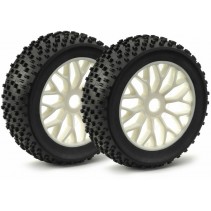 214000023 Ansmann Racing 1:8 Rims and Tyres Honeycomb X Block Tread white (2)