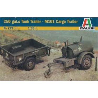 Italeri 229 250 gal.s Tank Trailer - M101 Cargo Trailer 1/35