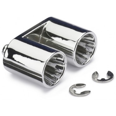 Absima 2320002 Muffler Set "Twin Top" for Body Chrome (2)