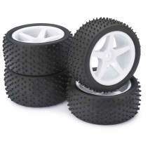 Absima 2500006 Wheel Set Buggy "5-Spokes / Dirt" White 1:10 (4)