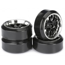 Absima Wheels Set Drift LP Honeycomb/Profile C Black/Chrome 1:10 2510042