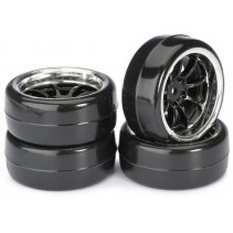 Absima 2510043 Wheel Set Drift LP " 9 Spoke / Profile B" black/chrome 1:10 (4 pc