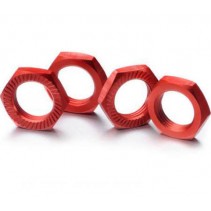 Absima 2560007 Hex Locknut 17mm Red (4)