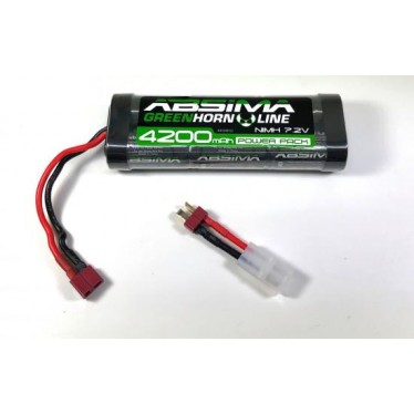 Greenhorn NiMH Stick Pack 7.2V 4200 T Plug + Tamiya Adaptor 4100012