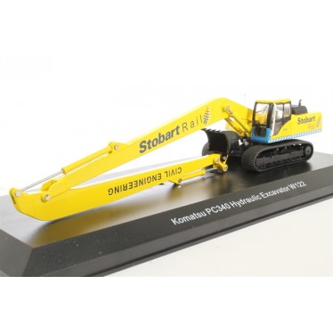 ATLAS MAGJV4101 1/76 Komatsu PC340 Hydraulic Excavator W122 Stobart Rail Diecast