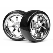 T-DRIFT TIRE 26MM RAYS 57S-PRO WHEEL CHROME 26MM WIDTH/0MM OFFSET/2PCS