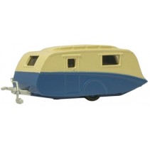 Cream/Blue Caravan 1:76 Diecast