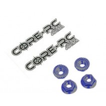 CR035 CORE RC - Serrated Alloy M4 Nuts; Blue