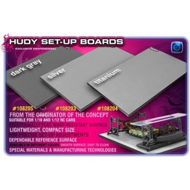 Hudy DY108203 Flat Set-Up Board for 1/10 Touring Car - SILVER GREY