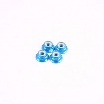 Fastrax M4 Blue Aluminium Flanged Think Locknuts (4) FASTM4BT