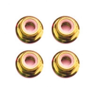 Fastrax M3 Flanged Locknuts Gold (4)