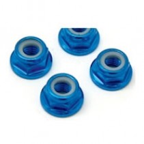 Fastrax FTM4BF M4 Blue flanged Locknuts 4pcs