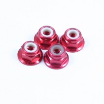 Fastrax FTM4RF M4 Red Flanged Locknuts (4)