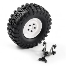 FTX OUTBACK SPARE TYRE MOUNT & TYRE/STEEL LUG WHEEL WHITE FTX8250W