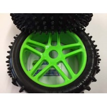 HoBao Directional Spike Tyre Set (4) Mounted Green HFR03F-MG