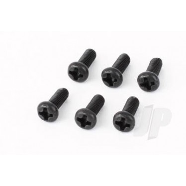 M3x8mm Button Head Philips Screws Black Zinc (6)