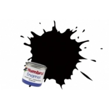 Humbrol Enamel No 201 Black - Metallic - Tinlet (14ml)