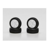 Kyosho Tyre & Wheel Set complete White Mini Inferno IHTH01W