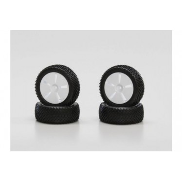 Kyosho Tyre & Wheel Set complete White Mini Inferno IHTH01W