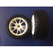 Kyosho K.BSW40W Multi Spikes Tyres on MP7.5 SP Wheels White (4)