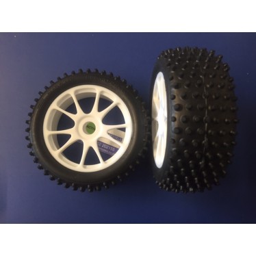 Kyosho K.BSW40W Multi Spikes Tyres on MP7.5 SP Wheels White (4)