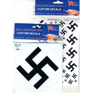 LUFT03 German Roundel Circular Swastika Multi Size Sheet A5