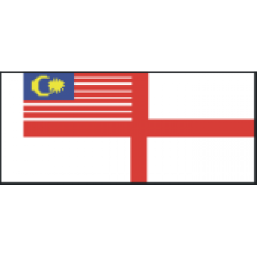 Fabric Flag D 50mm MAL02 Malaysia Naval Ensign