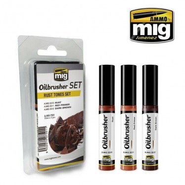 Mig 7501 RUST TONES OILBRUSHER SET