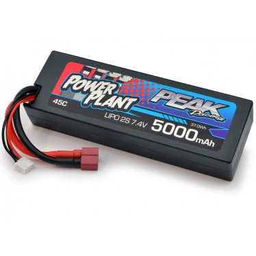 Peak Racing Power Plant LiPo 2S 7.4v 5000mAh 45c - Deans 12 AWG PEK00545