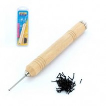 Pen Grip Pin Pusher (wood handle) + 100 pins