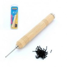 Pen Grip Pin Pusher (wood handle) + 100 pins