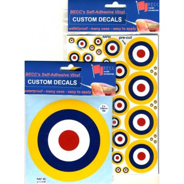 RAF02 RAF Roundel Yellow Outline Circa 1938 75mm