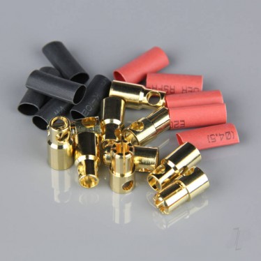 RADIENT 6.0MM 5 PAIRS GOLD CONNECTORS INCLUDING HEAT SHRINK RDNAC010096