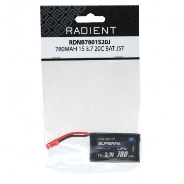 Radient LiPo 1S 780mAh 3.7V 20C JST RDNB7801S20J