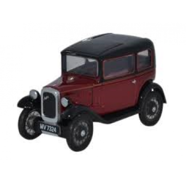 Austin Seven RN Saloon Maroon 1/76 Oxford Diecast