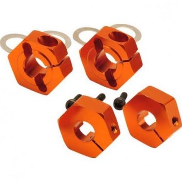 Absima TeamC Alu Hex Hub Orange 12mm (4) Comp Buggy 2WD/4WD TU0466