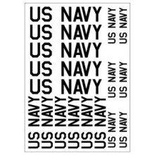 U.S. Navy Lettering USN Text WHITE