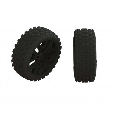 ARRMA 2HO TIRE SET 2PC GLUED BLACK AR550057