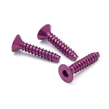 HPI Aluminium TP Flat Head Screw 3x15mm (Hex Socket/Purple) (5) z079